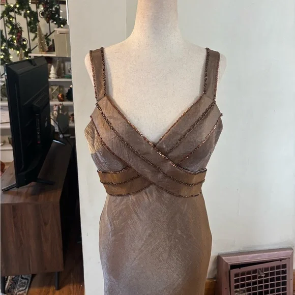 NWT Alex Evenings Beaded Dress Two Piece Set Mother Of Bride Jacket Slip Maxi - Picture 5 of 6